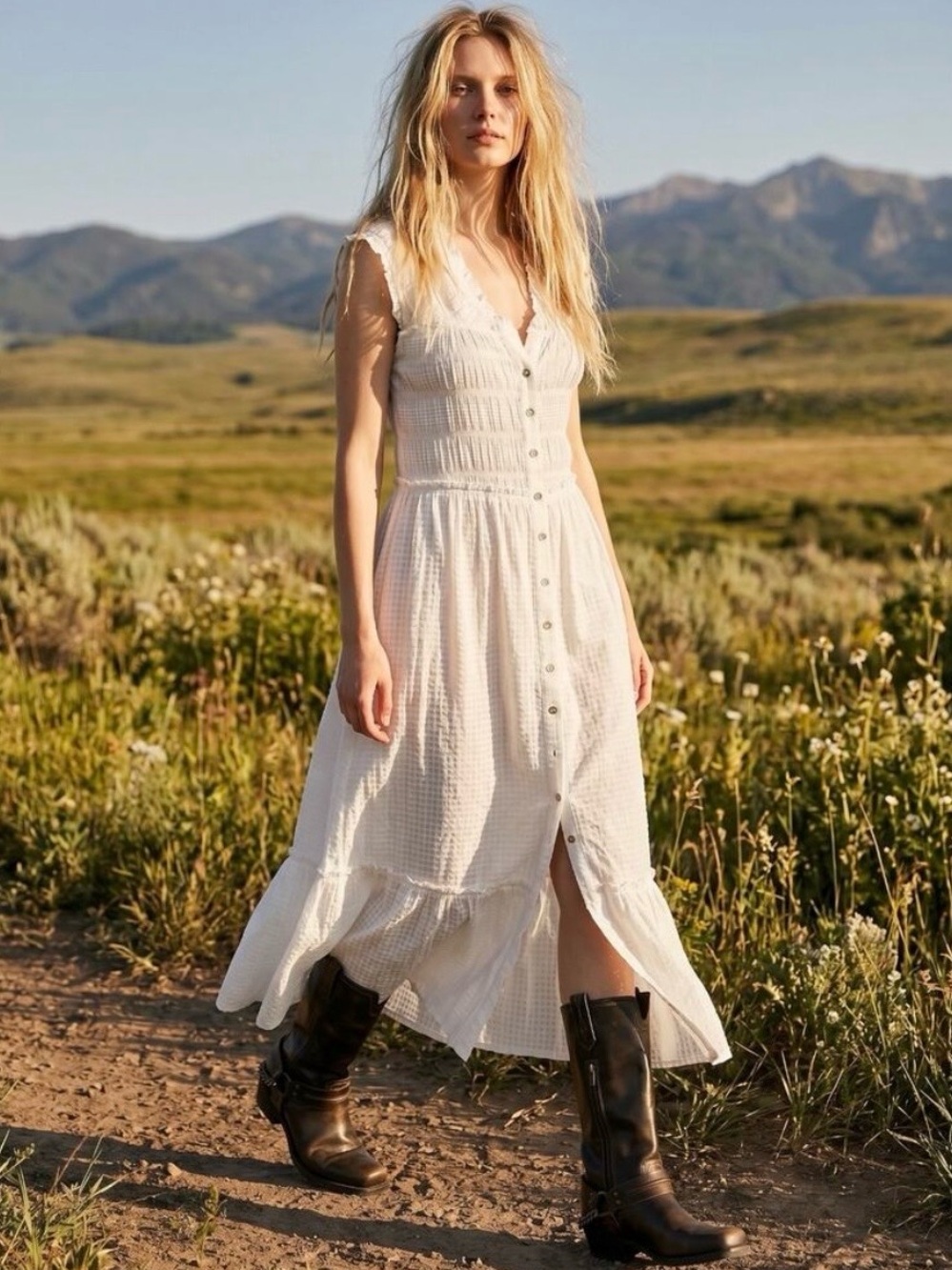 Free People Desert Dazed Midi Dress Size Large - Picture 3 of 12